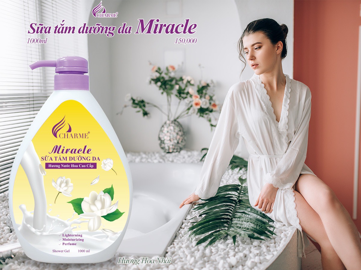 Hình ảnh nhận diện dòng sữa tắm Miracle hương hoa nhài