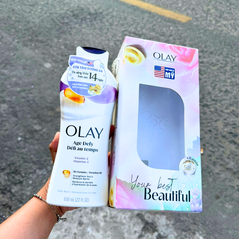 Sữa tắm Olay Age Defy Vitamin E 650ml