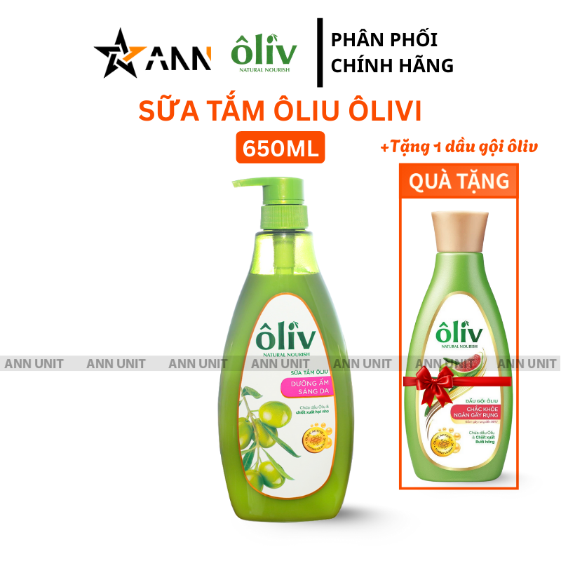Bộ sản phẩm gồm sữa tắm 650ml và dầu gội tặng kèm