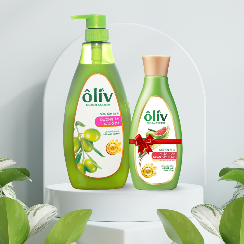 Sữa Tắm Ôliv Ôliu 3X Dưỡng Ẩm Sáng Da 650ml Hồng - Tặng Dầu Gội Ôliu