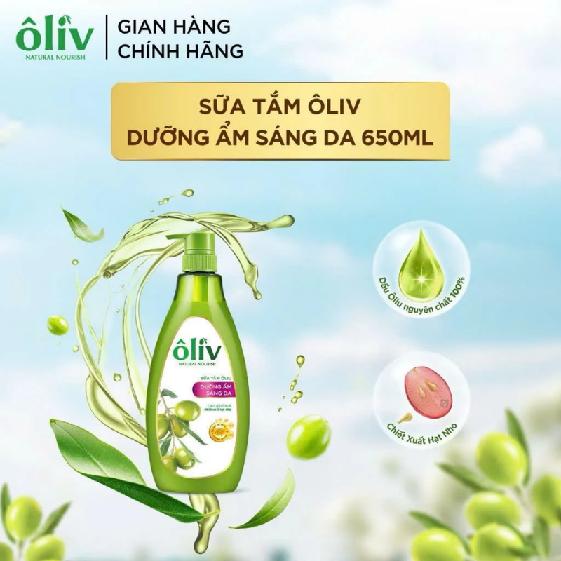 Thiết kế chai vòi nhấn 650ml của dòng dưỡng ẩm sáng da