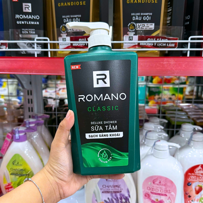 Sữa Tắm Romano Classic Sạch Sảng Khoái 650g - Sữa Tắm Nam Chai Xanh Lá – một lựa chọn đáng tham khảo trong Romano