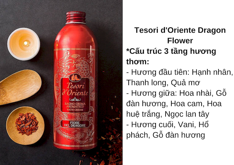 Hình minh họa các tầng hương của phiên bản Dragon Flower