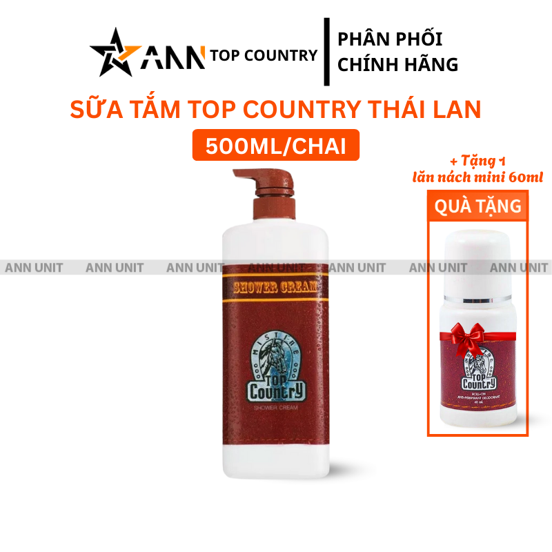 Sữa Tắm Mistine Top Country 500ml Tặng Kèm Lăn Nách Nam Top Country