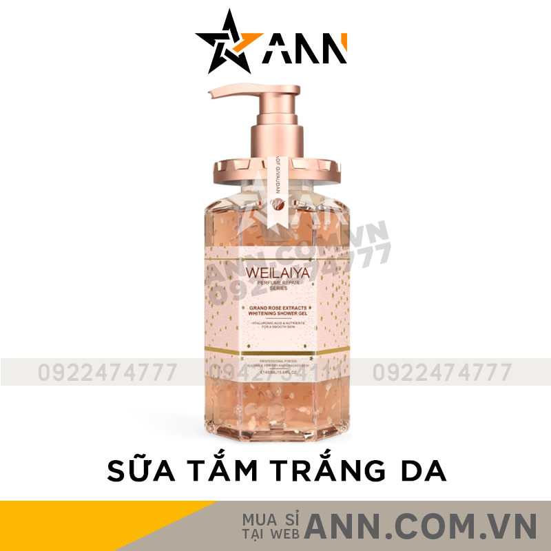 Sữa tắm cánh hoa hồng Weilaiya Grand Rose Extracts Whitening Shower Gel 450ml