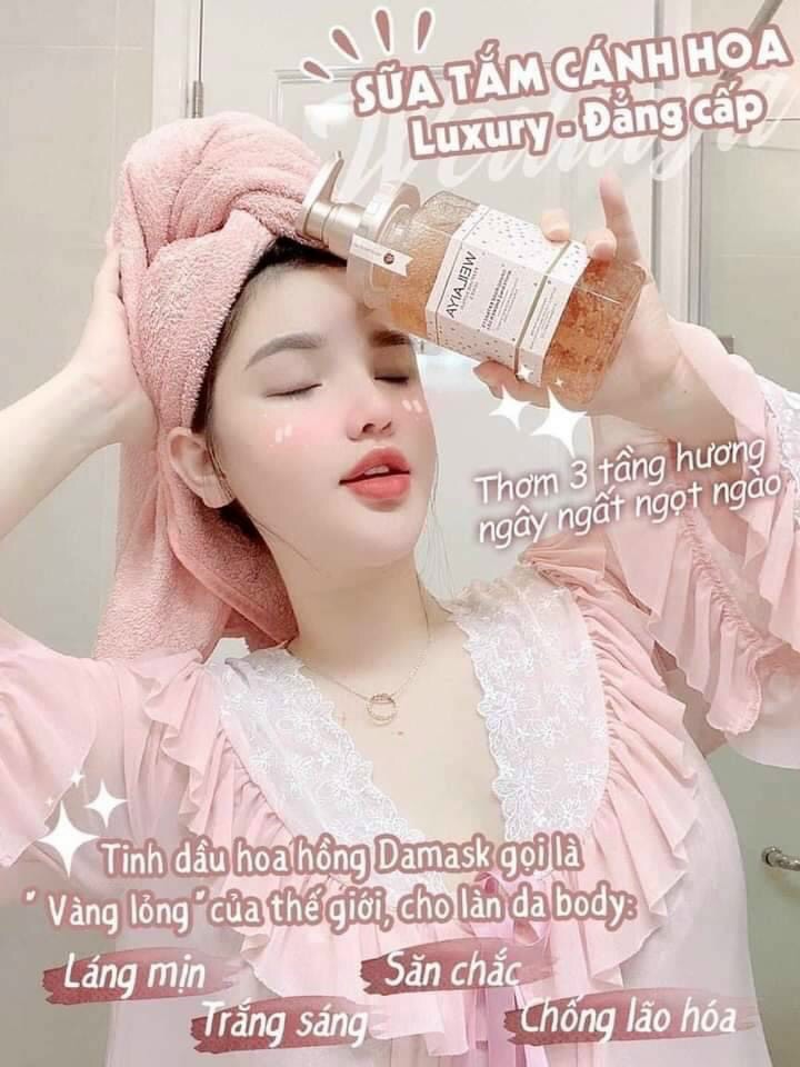 Sữa tắm cánh hoa hồng Weilaiya Grand Rose Extracts Whitening Shower Gel 450ml