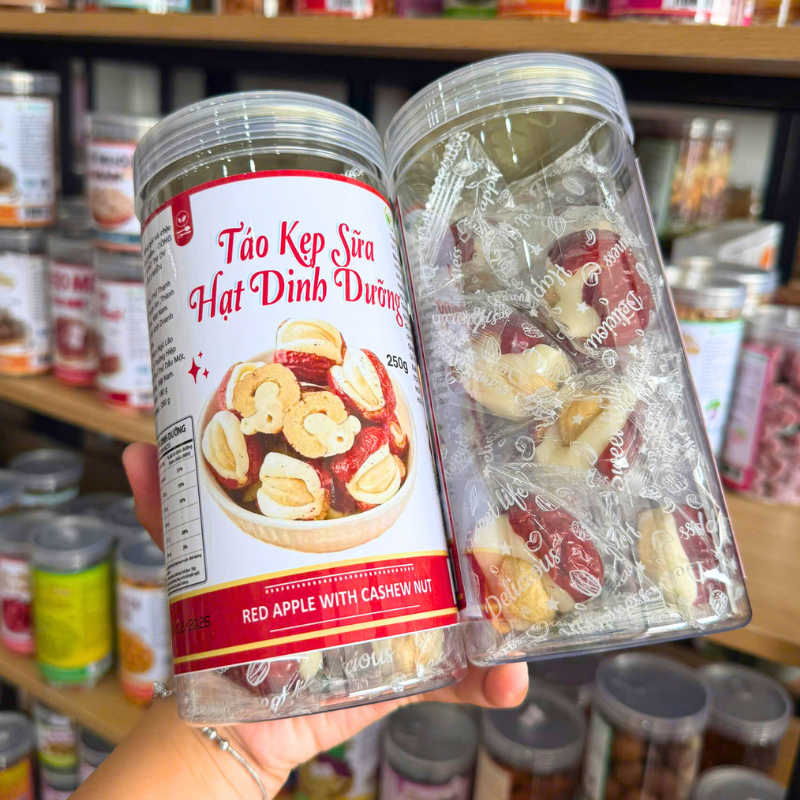 Táo Kẹp Sữa Hạt Dinh Dưỡng 250g Hũ Pet