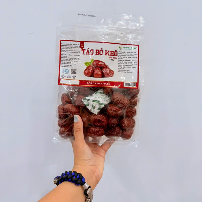 Táo Đỏ Khô Size Jumbo 500g Túi Zip