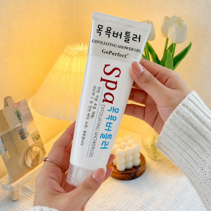 Tẩy Tế Bào Chết Body Spa Exfoliating Shower Gel GoPerfect Màu Trắng 300ml