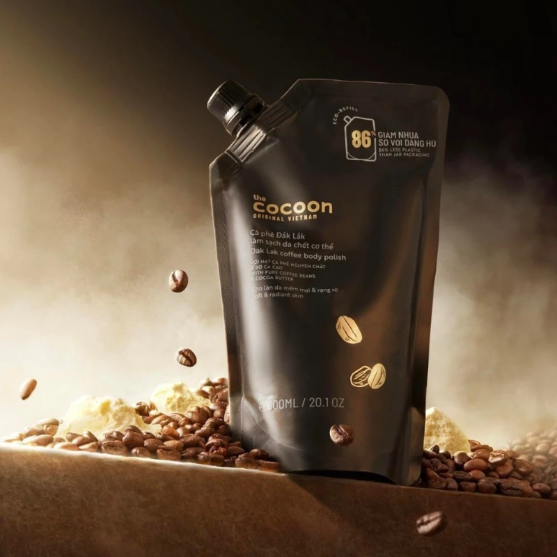 Tẩy Tế Bào Chết Body Cà Phê Cocoon Túi Refill 600ml