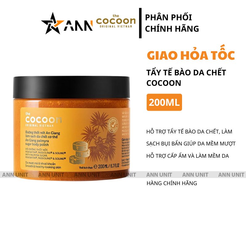 Hũ sản phẩm và thông tin dung tích 200ml trên bao bì