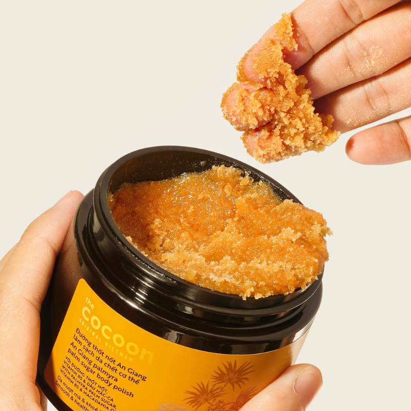 Kết cấu hạt scrub khi lấy sản phẩm ra sử dụng
