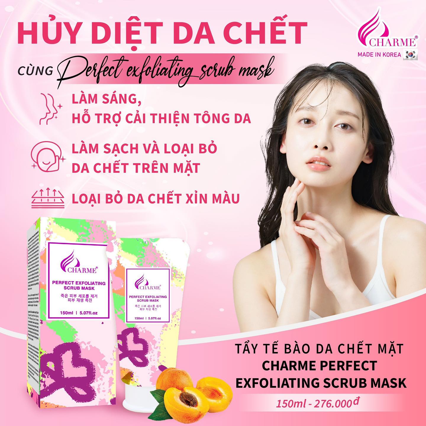 Minh họa công dụng làm sạch và hỗ trợ da sáng mịn hơn