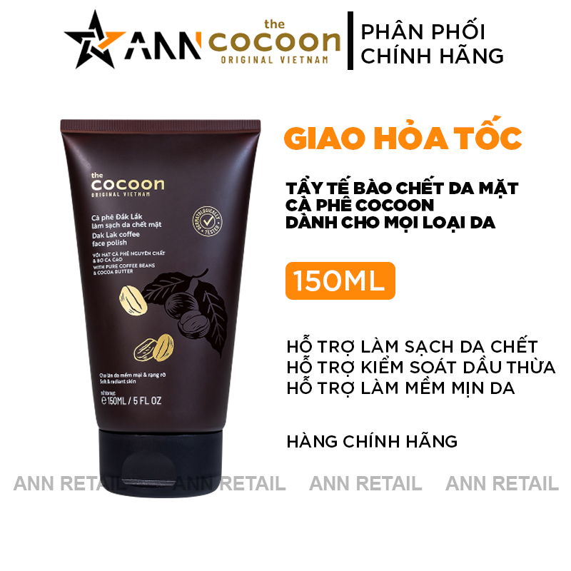 Tẩy Tế Bào Chết Da Mặt Cà Phê Đắk Lắk Cocoon 150ml
