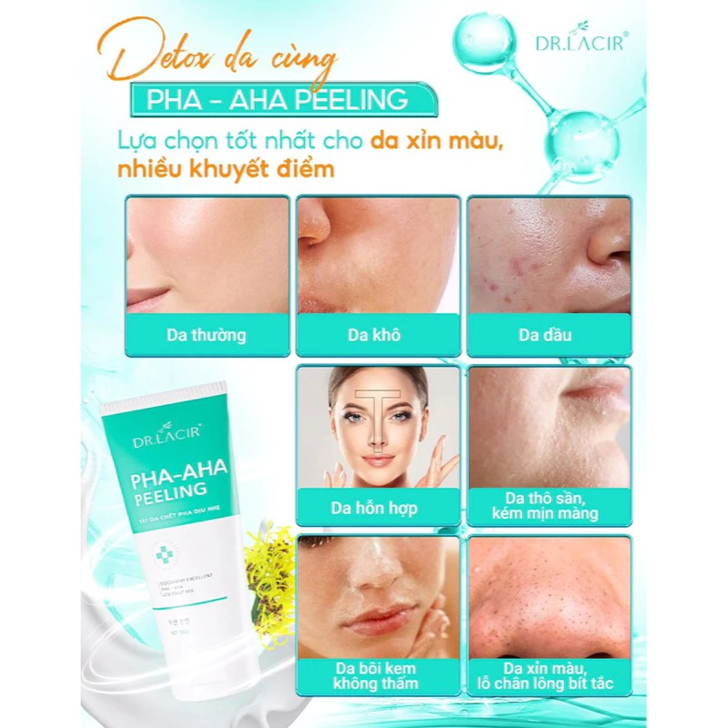 Tẩy Tế Bào Chết Mặt Dr Lacir PHA-AHA Peeling Dịu Nhẹ 120g