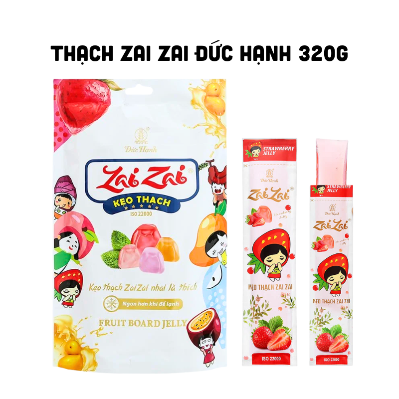 Túi Kẹo Thạch Rau Câu Zai Zai Đức Hạnh Mix Vị 320g/500g