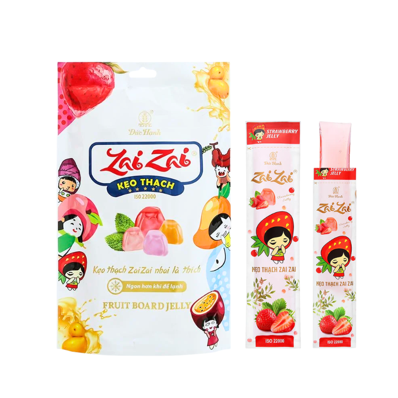 Hình ảnh Túi Thạch Rau Câu Zai Zai Đức Hạnh Mix Vị 320g trong bộ sưu tập bánh kẹo