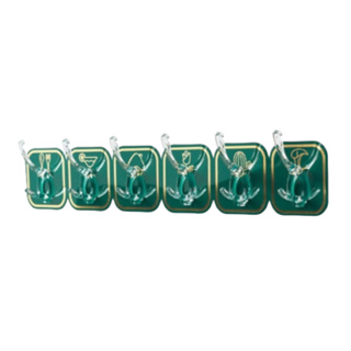 Combo 3 Thanh Móc Treo Dán Tường 6 Móc Nhựa PP 36x6cm