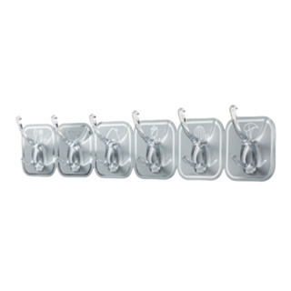 Combo 3 Thanh Móc Treo Dán Tường 6 Móc Nhựa PP 36x6cm