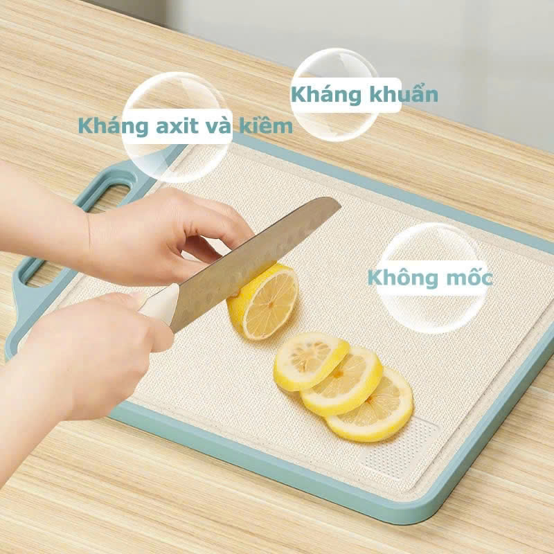 Thớt kháng khuẩn 2 mặt inox 304 & nhựa PP chống ẩm mốc 30.5x39.5x1.5cm