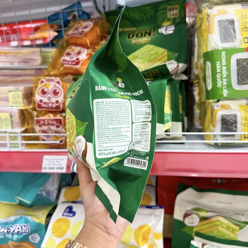 1 Bịch Bánh Ăn Sáng C'est BON Phủ Mochi Cốm Dừa 137,5g - Bịch 5 Cái