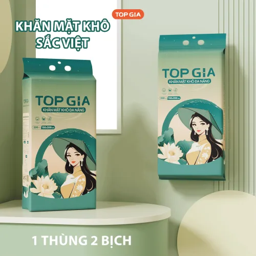 1 Bịch Khăn Mặt Khô Sắc Việt Topgia Hình Cô Gái