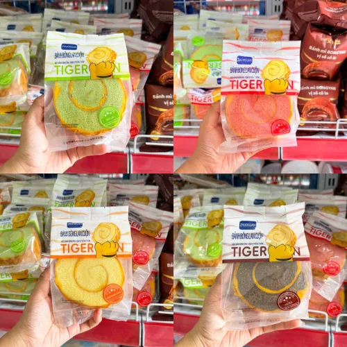1 Cái Bánh Bông Lan Cuộn Da Hổ ZHUOGUAN 4 Màu (Vàng, Hồng, Nâu, Xanh)