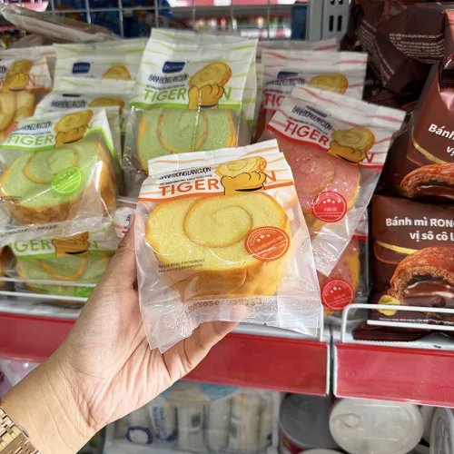1 Cái Bánh Bông Lan Cuộn Da Hổ ZHUOGUAN 4 Màu (Vàng, Hồng, Nâu, Xanh)