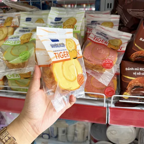 1 Cái Bánh Bông Lan Cuộn Da Hổ ZHUOGUAN 4 Màu (Vàng, Hồng, Nâu, Xanh)