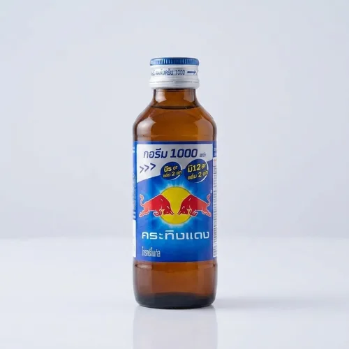 1 Chai Nước Tăng Lực Bò Húc REDBULL Chai Thủy Tinh Nắp Xanh