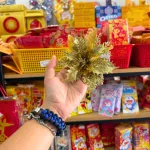 1 Hoa Kim Tuyến Trang Trí Tết - Bông Hoa Trạng Nguyên Kim Tuyến Vàng, Đỏ, Trắng
