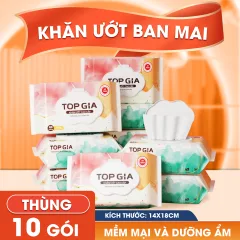 1 Thùng 10 Bịch Khăn Ướt 80 Tờ Topgia Ban Mai