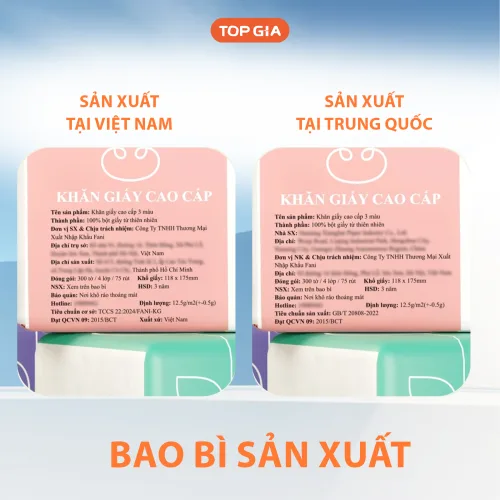 1 Thùng 16 Gói Giấy Ăn Topgia 3 Màu