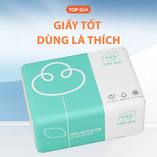 1 Thùng 16 Gói Giấy Ăn Topgia 3 Màu