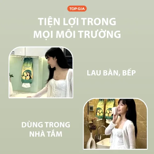 1 Thùng 2 Bịch Khăn Mặt Khô TOPGIA Sắc Việt