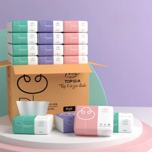 1 Thùng 30 Gói Khăn Giấy Ăn 3 Màu Top Gia Loại Nhỏ