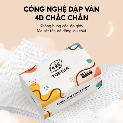 1 Thùng 40 Gói Khăn Giấy Ăn Sắc Màu Top Gia Loại Nhỏ