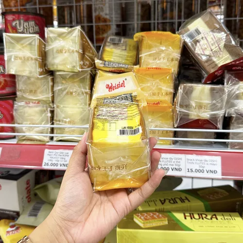 1 Thùng Bánh Bông Lan Tam Giác Weisiel Vị Phô Mai 2kg - Thùng 20 Cái