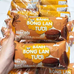 1 Thùng Bánh Bông Lan Tươi Trứng Sữa Kim Nguyên Vị Socola (60g x 10 Lốc x 10 Gói) - Bịch Nâu