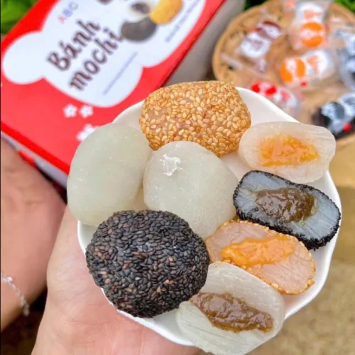 1 Thùng Bánh Mochi Đài Loan Vị Mè Gừng 2 Cô Gái 4 Vị Thơm Ngon