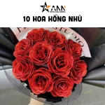10 Bông Hồng Nhũ Tông Đỏ Size To