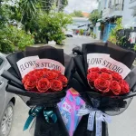 10 Bông Hồng Nhũ Tông Đỏ Size To