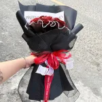 10 Bông Hồng Nhũ Tông Đỏ Size To