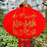 2 LỒNG ĐÈN NHUNG KẺ TẾT 60CM(Giá 2 cái)