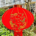 2 LỒNG ĐÈN NHUNG KẺ TẾT 60CM(Giá 2 cái)