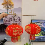2 LỒNG ĐÈN NHUNG KẺ TẾT 60CM(Giá 2 cái)