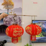 2 LỒNG ĐÈN NHUNG KẺ TẾT 60CM(Giá 2 cái)