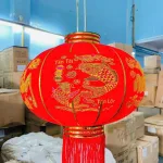 2 LỒNG ĐÈN NHUNG KẺ TẾT 60CM(Giá 2 cái)