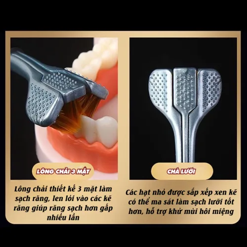 4 Bàn Chải Đánh Răng 3 Mặt Vệ Sinh Răng Miệng 18.5cm