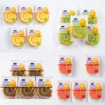 5 Cái Bánh Bông Lan Cuộn Da Hổ ZHUOGUAN 4 Màu (Vàng, Hồng, Nâu, Xanh)